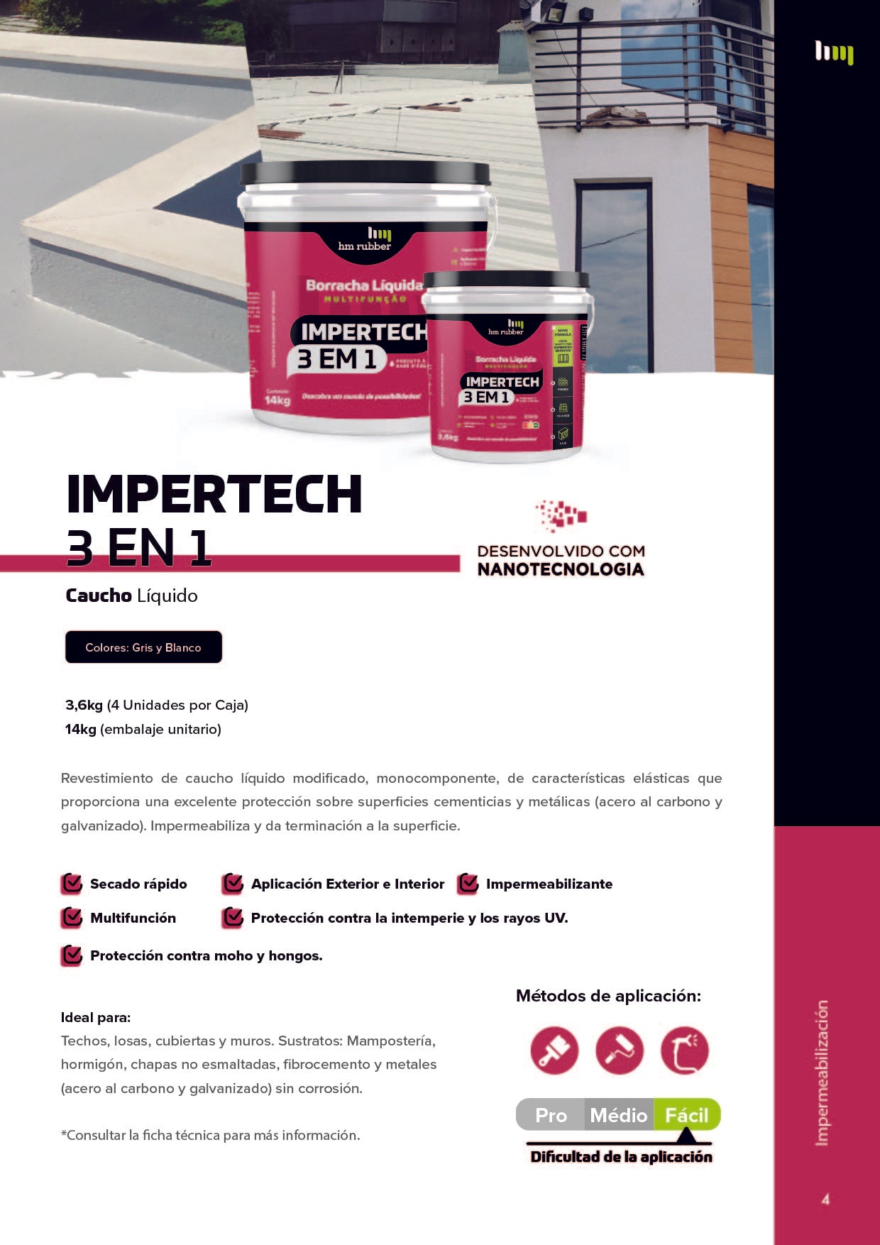 HM-rubber - Impertech 3 en 1 - Balde (14 kg.)