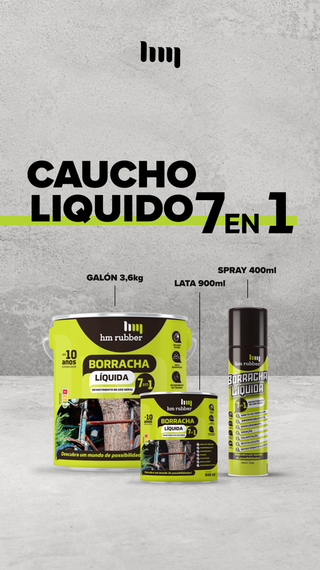 HM-rubber - Caucho Líquido 7 en 1 - Lata (3,6 kg)