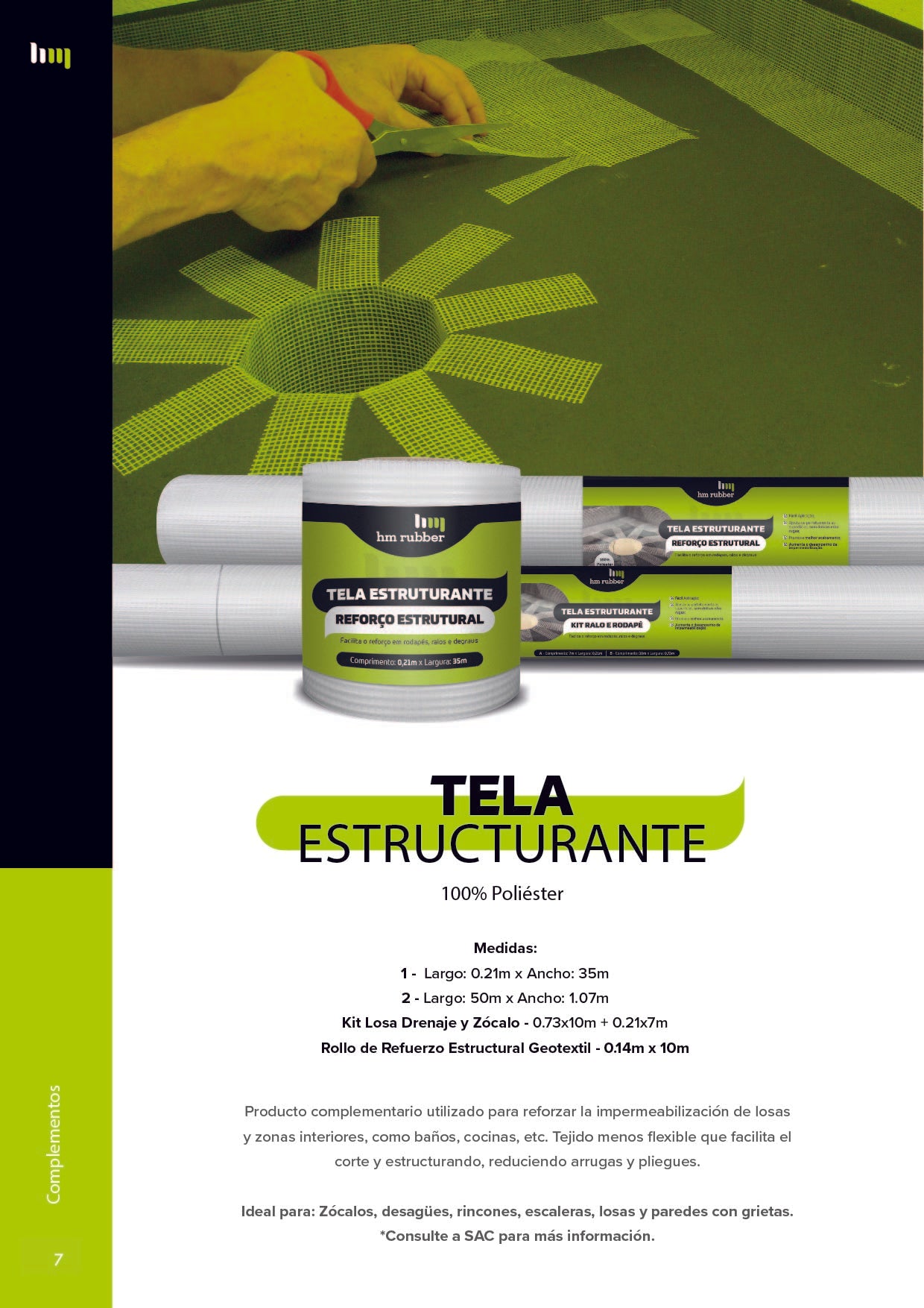 HM-rubber - Malla Estructurante (10 cm x 50 m)