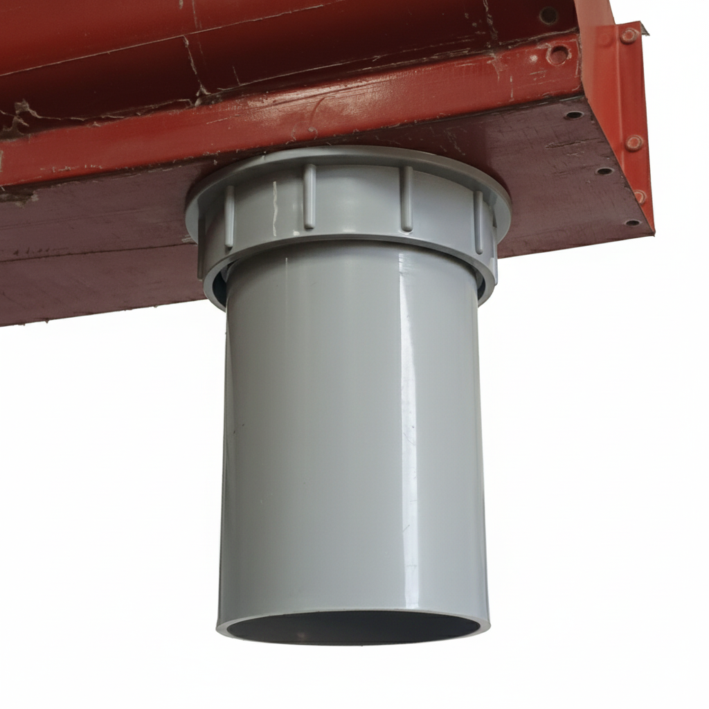 Embudo Conector de Bajada PVC para Canaleta (100mm)