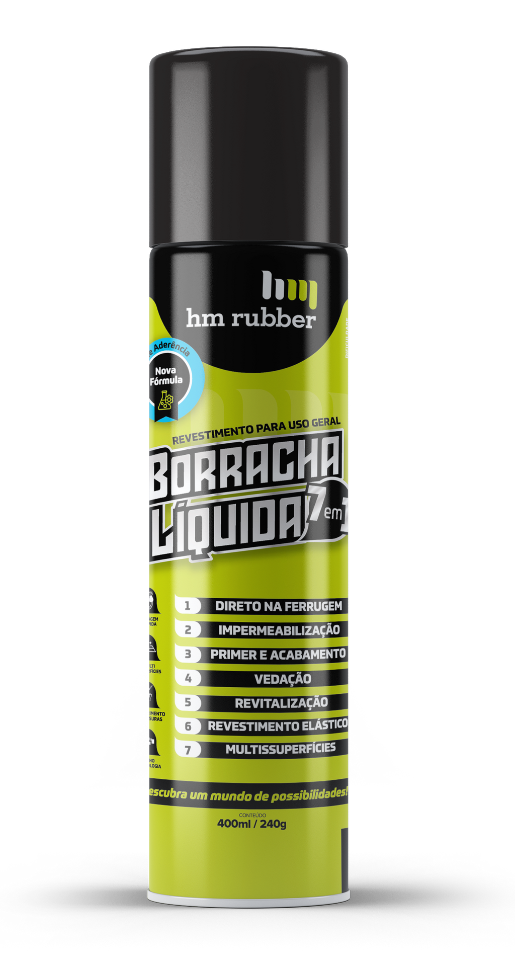 HM-rubber - Caucho Líquido 7 en 1 - Spray Aerosol (240g / 400ml)